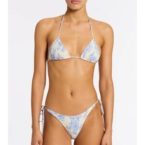 Triangl Vinca Blue and White Floral Indigo Bikini Set Size XS NWT
